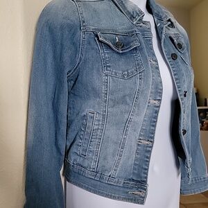 EARL JEANS Stretch Denim Button Up Jacket Blue Size XS